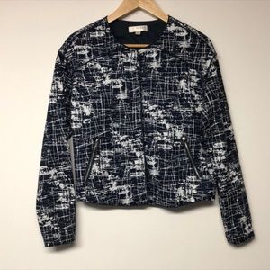 Kenar Navy Blue Full Zip Blazer